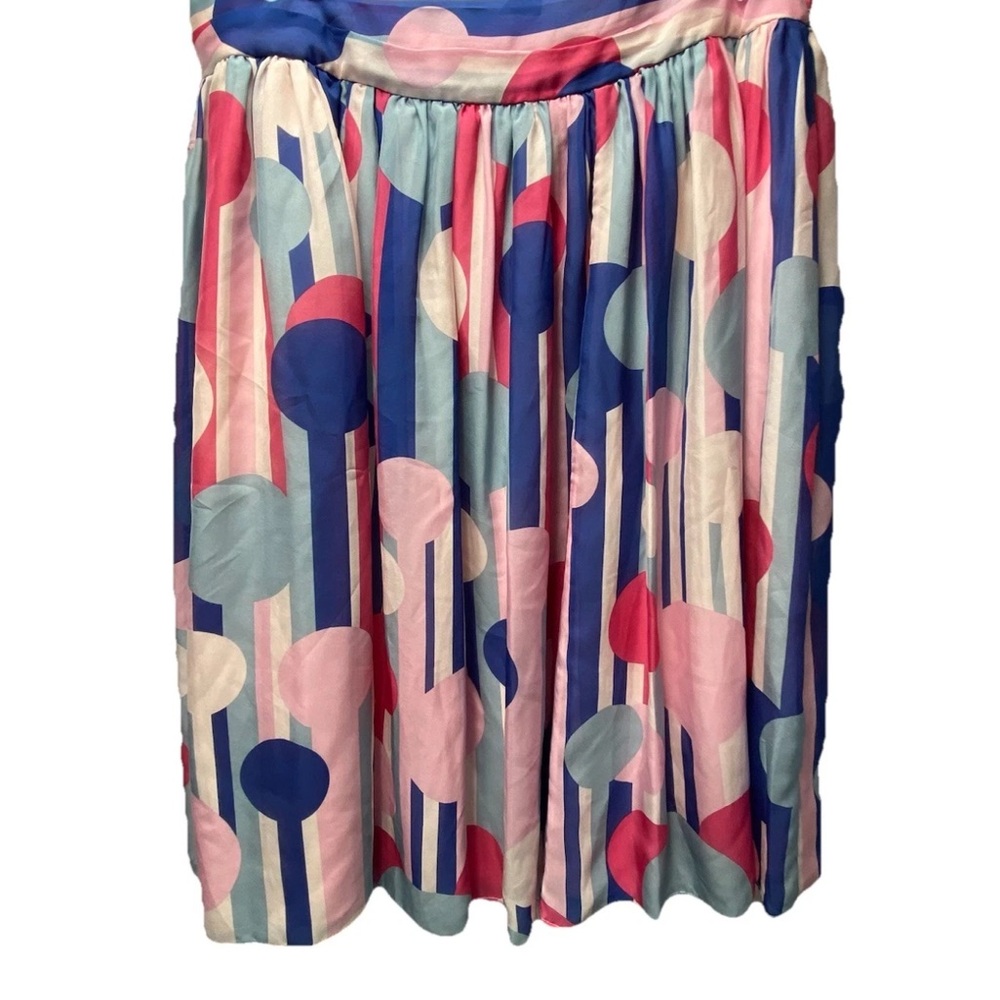J. Peterman 100% Silk Polka Dot Print Skirt Size 10 Multicolor - Picture 5 of 5
